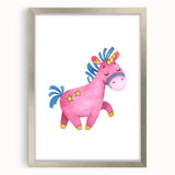 Magical Pink Unicorn Girls Room Wall Art - Fantasy Kids Decor