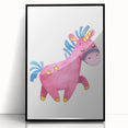 Magical Pink Unicorn Girls Room Wall Art - Fantasy Kids Decor