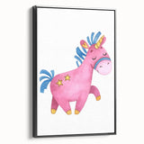 Magical Pink Unicorn Girls Room Wall Art - Fantasy Kids Decor