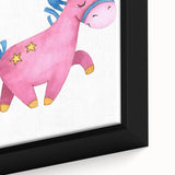 Magical Pink Unicorn Girls Room Wall Art - Fantasy Kids Decor
