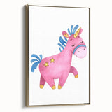 Magical Pink Unicorn Girls Room Wall Art - Fantasy Kids Decor