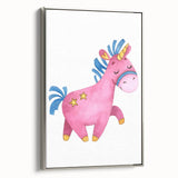 Magical Pink Unicorn Girls Room Wall Art - Fantasy Kids Decor