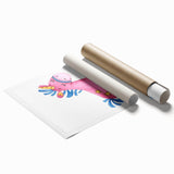 Magical Pink Unicorn Girls Room Wall Art - Fantasy Kids Decor