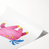 Magical Pink Unicorn Girls Room Wall Art - Fantasy Kids Decor