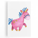 Magical Pink Unicorn Girls Room Wall Art - Fantasy Kids Decor