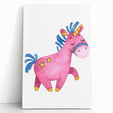 Magical Pink Unicorn Girls Room Wall Art - Fantasy Kids Decor