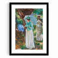 Romanticism Art: Two Girls with Parasols - Vibrant Painting by Sargent