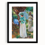 Romanticism Art: Two Girls with Parasols - Vibrant Painting by Sargent