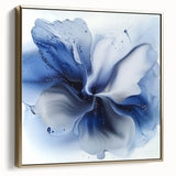 Framed canvas artwork showcasing abstract floral designs in silver and gold hues, elegantly displayed against a modern interior backdrop, perfect for home decor enhancement.