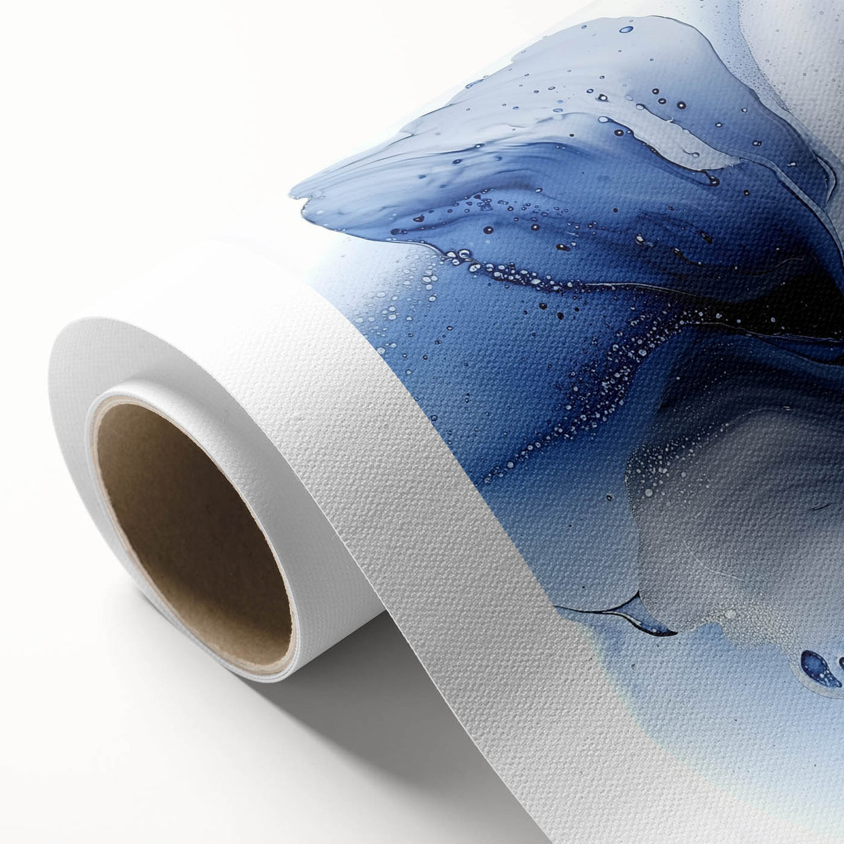 Abstract floral design on rolled canvas, showcasing vibrant colors and intricate patterns, ideal for modern home decor. Packaged securely in a durable cardboard tube for safe delivery.