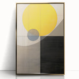 Framed abstract minimalist wall art featuring a gold acrylic design, elegantly displayed from the front, perfect for modern interior decor and adding sophistication to any space.