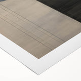 Abstract minimalist wall art on rolled canvas, showcasing soft pastel colors and geometric shapes, ideal for modern home decor and artistic inspiration. The artwork is presented in a protective cardboard tube, emphasizing its quality and style.