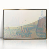 Pastel Seascape Wall Art - Soft Pointillist Evening Harbor Decor