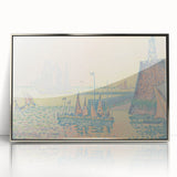 Pastel Seascape Wall Art - Soft Pointillist Evening Harbor Decor