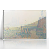 Pastel Seascape Wall Art - Soft Pointillist Evening Harbor Decor