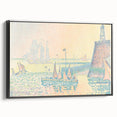 Pastel Seascape Wall Art - Soft Pointillist Evening Harbor Decor