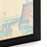 Pastel Seascape Wall Art - Soft Pointillist Evening Harbor Decor
