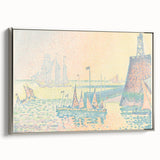 Pastel Seascape Wall Art - Soft Pointillist Evening Harbor Decor