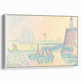 Pastel Seascape Wall Art - Soft Pointillist Evening Harbor Decor