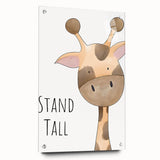 Stand Tall Giraffe Girls Room Wall Art - Inspirational Kids Decor