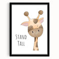 Stand Tall Giraffe Girls Room Wall Art - Inspirational Kids Decor