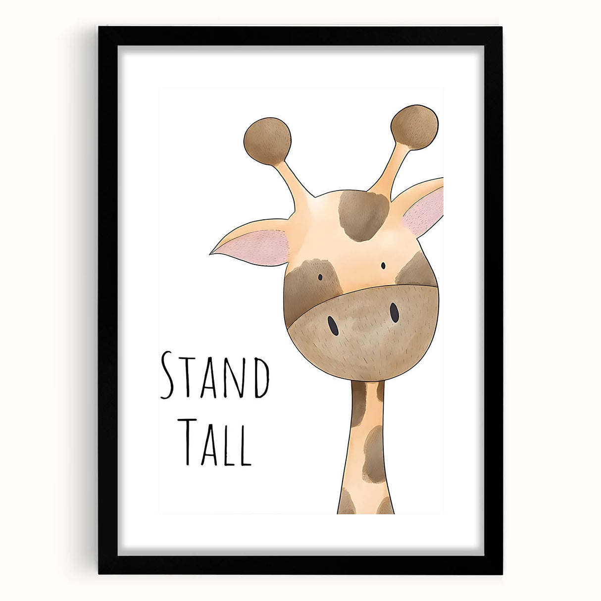 Stand Tall Giraffe Girls Room Wall Art - Inspirational Kids Decor