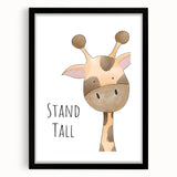 Stand Tall Giraffe Girls Room Wall Art - Inspirational Kids Decor