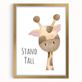 Stand Tall Giraffe Girls Room Wall Art - Inspirational Kids Decor