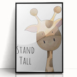 Stand Tall Giraffe Girls Room Wall Art - Inspirational Kids Decor