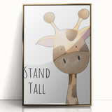 Stand Tall Giraffe Girls Room Wall Art - Inspirational Kids Decor