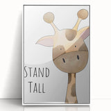 Stand Tall Giraffe Girls Room Wall Art - Inspirational Kids Decor