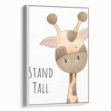 Stand Tall Giraffe Girls Room Wall Art - Inspirational Kids Decor