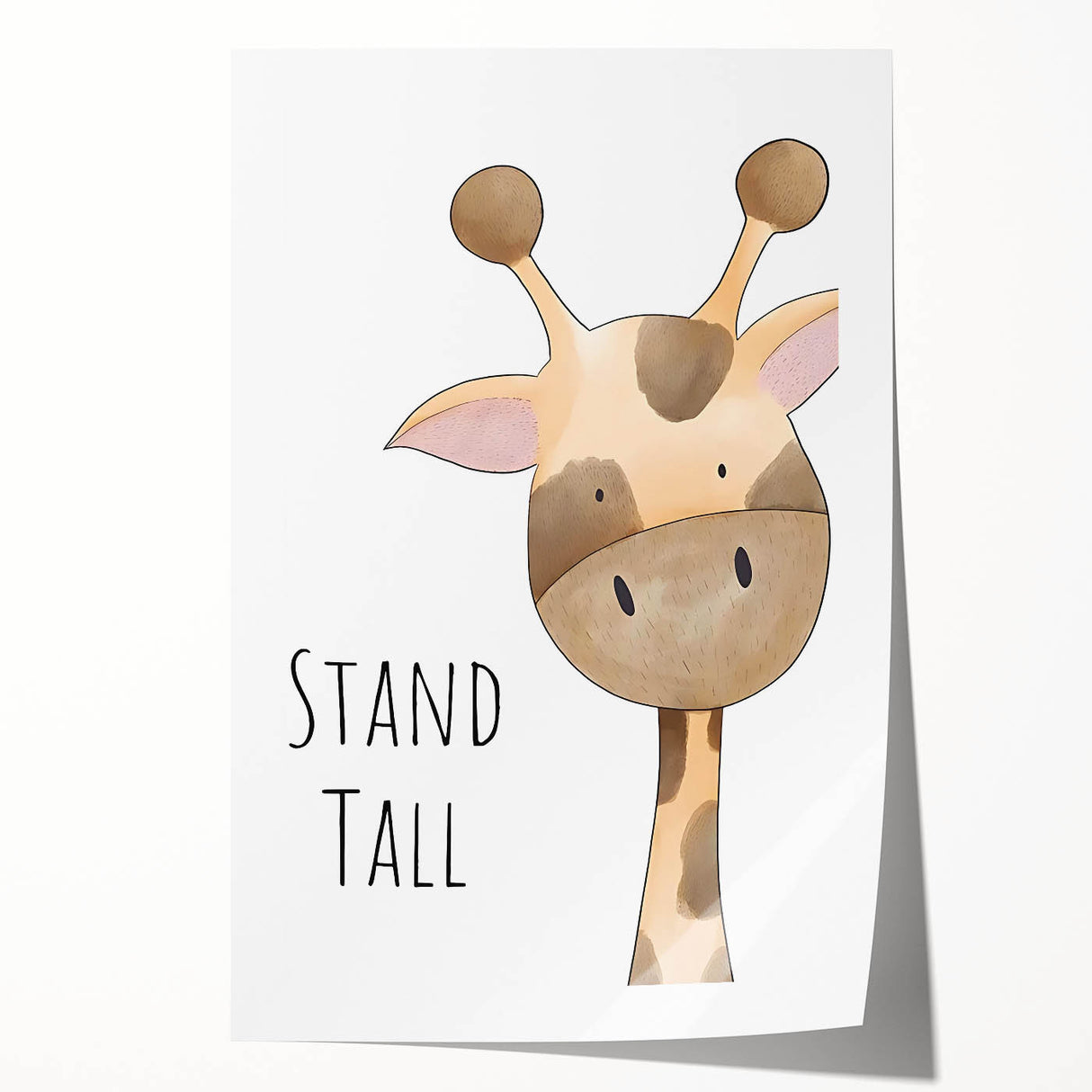 Stand Tall Giraffe Girls Room Wall Art - Inspirational Kids Decor