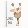 Stand Tall Giraffe Girls Room Wall Art - Inspirational Kids Decor