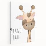 Stand Tall Giraffe Girls Room Wall Art - Inspirational Kids Decor