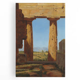 Romanticism Art: Temple of Neptune at Paestum - Historic Landscape Print