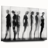 Black and White Framed Wall Art – Modern Abstract Canvas Print