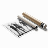 Black and White Framed Wall Art – Modern Abstract Canvas Print