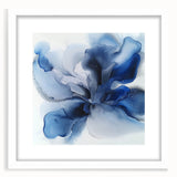 Abstract floral frame design with a mat in white, showcasing vibrant colors and intricate details, perfect for enhancing modern decor aesthetics.