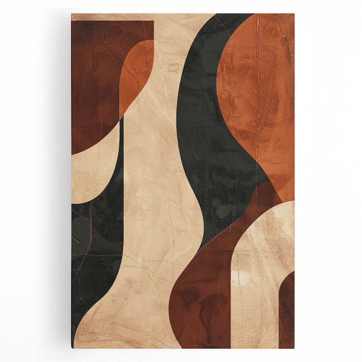 Abstract minimalist wall art on stretched canvas, showcasing soft pastel colors and geometric shapes, perfect for modern home decor and interior styling.