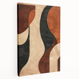 Abstract minimalist wall art design on a stretched canvas, showcasing soft pastel colors and geometric shapes, perfect for modern home decor.