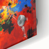 Colorful Abstract Wall Art – Red, Blue & Black Modern Canvas Print
