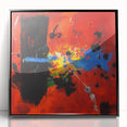 Colorful Abstract Wall Art – Red, Blue & Black Modern Canvas Print