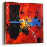 Colorful Abstract Wall Art – Red, Blue & Black Modern Canvas Print
