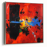 Colorful Abstract Wall Art – Red, Blue & Black Modern Canvas Print