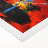 Colorful Abstract Wall Art – Red, Blue & Black Modern Canvas Print