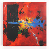 Colorful Abstract Wall Art – Red, Blue & Black Modern Canvas Print