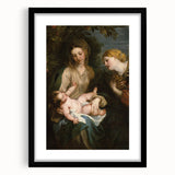 Baroque Madonna with Child and Angel Wall Art – Divine Artistic Grace