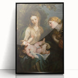 Baroque Madonna with Child and Angel Wall Art – Divine Artistic Grace