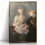 Baroque Madonna with Child and Angel Wall Art – Divine Artistic Grace